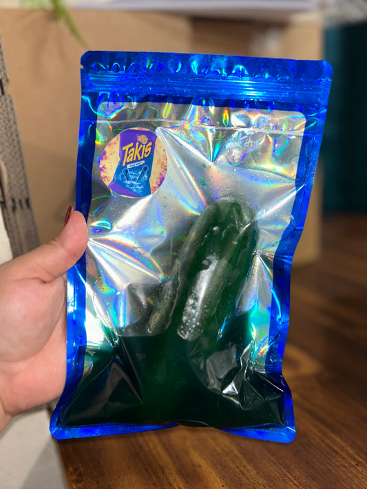 Takis Blue Heat Flavored Pickle